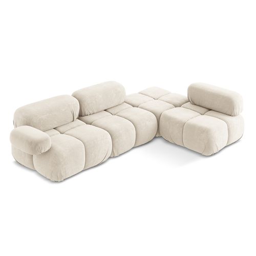 Canapé D'angle Modulaire Droit Lokua En Chenille Beige Clair