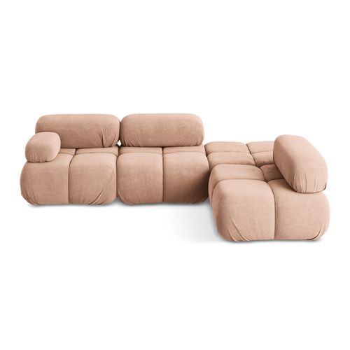 Canapé D'angle Modulaire Droit Lokua En Chenille Pêche