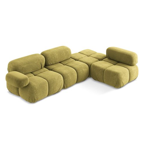 Canapé D'angle Modulaire Droit Lokua En Chenille Vert Citron