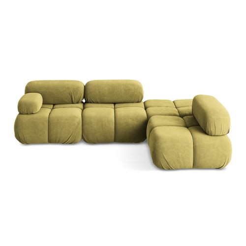 Canapé D'angle Modulaire Droit Lokua En Chenille Vert Citron