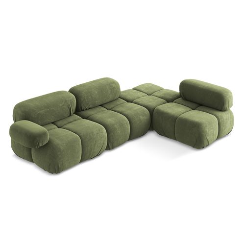 Canapé D'angle Modulaire Droit Lokua En Chenille Vert