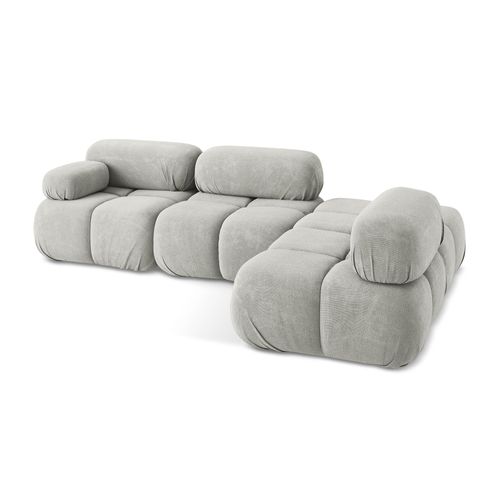 Canapé D'angle Modulaire Droit Lokua En Chenille Gris Clair