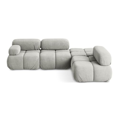 Canapé D'angle Modulaire Droit Lokua En Chenille Gris Clair