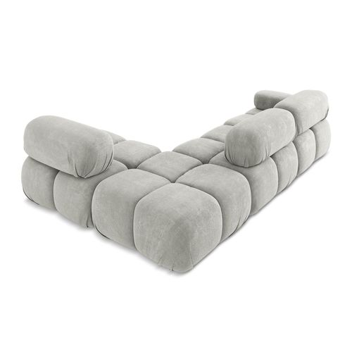 Canapé D'angle Modulaire Droit Lokua En Chenille Gris Clair