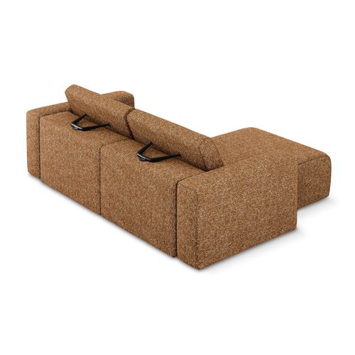 Canapé Modulable D’angle S Gauche Kalea En Tissu Texturé Terre Cuite