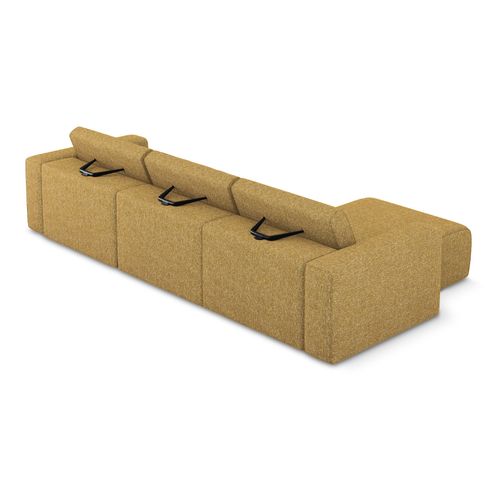 Canapé Modulable D’angle M Gauche Kalea En Tissu Texturé Moutarde
