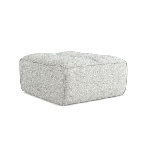 Pouf Kalai En Tissu Texturé Beige