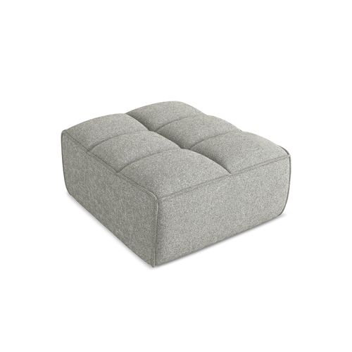 Pouf Kalai En Tissu Texturé Gris Clair