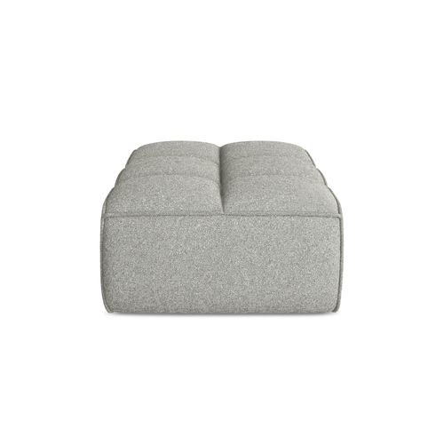 Pouf Kalai En Tissu Texturé Gris Clair