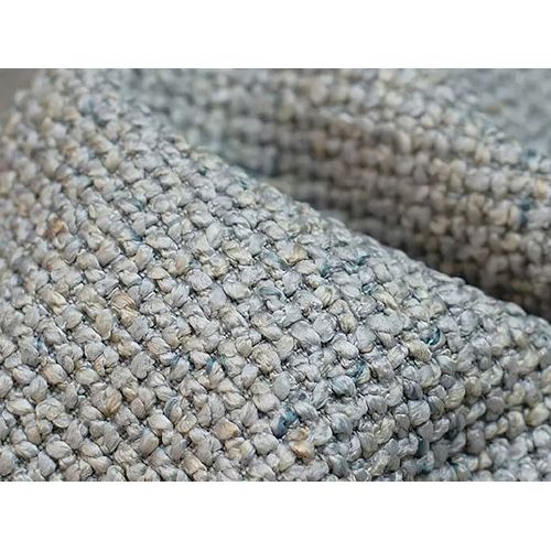 Pouf Kalai En Tissu Texturé Gris Clair