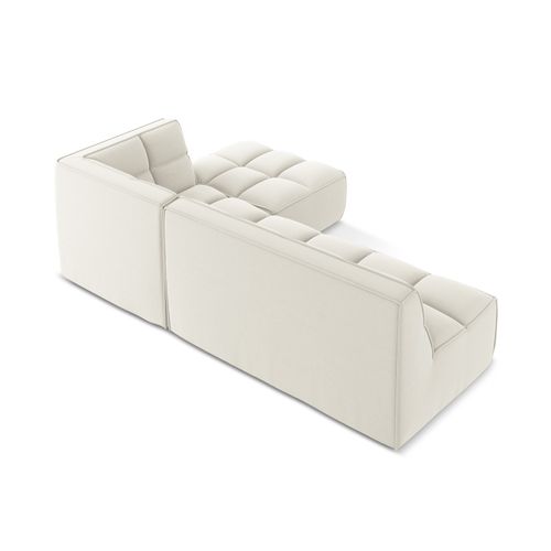 Canapé D'angle 4 Places Modulaire Droit Kalai En Velours Beige Clair