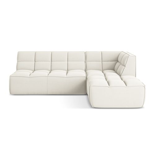 Canapé D'angle 4 Places Modulaire Droit Kalai En Velours Beige Clair