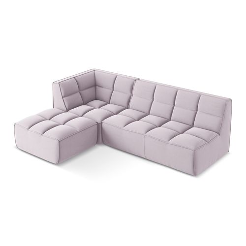 Canapé D'angle 4 Places Modulaire Droit Kalai En Velours Lavande
