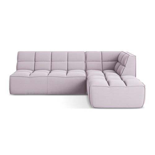 Canapé D'angle 4 Places Modulaire Droit Kalai En Velours Lavande