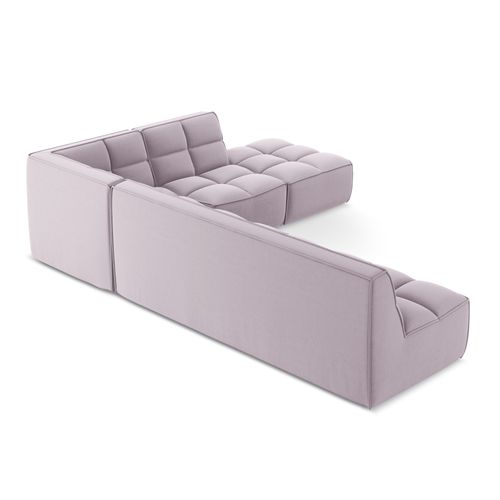 Canapé D'angle 5 Places Modulaire Droit Kalai En Velours Lavande