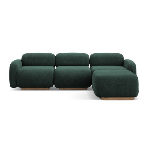 Canapé D'angle Modulaire Reversible Ailani En Bouclé Bouteille Verte