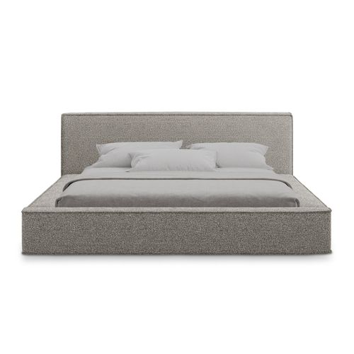 Lit Rembourré Avec Rangement Noho 200 X 140 En Bouclé Beige Foncé