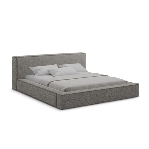 Lit Rembourré Avec Rangement Noho 200 X 140 En Bouclé Taupe