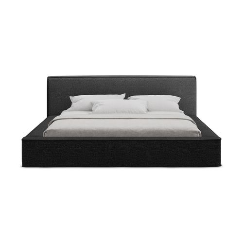 Lit Rembourré Avec Rangement Noho 200 X 140 En Tissu Texturé Anthracite