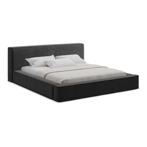 Lit Rembourré Avec Rangement Noho 200 X 140 En Tissu Texturé Anthracite