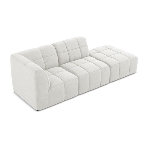 Canapé D'angle 3 Places Modulaire Droit Aloha En Tissu Bouclette Blanc