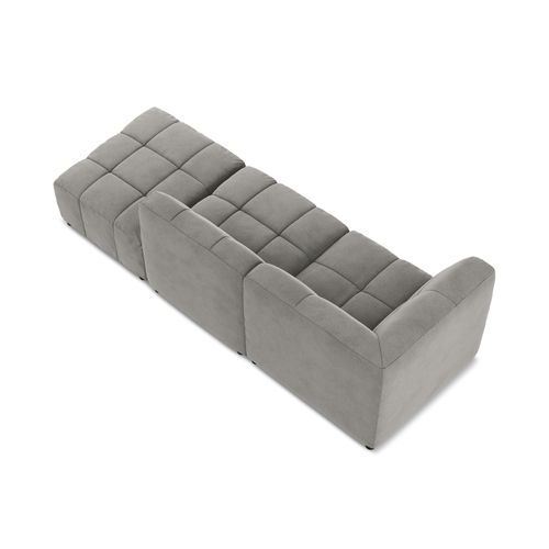 Canapé D'angle 3 Places Modulaire Droit Aloha En Velours Gris