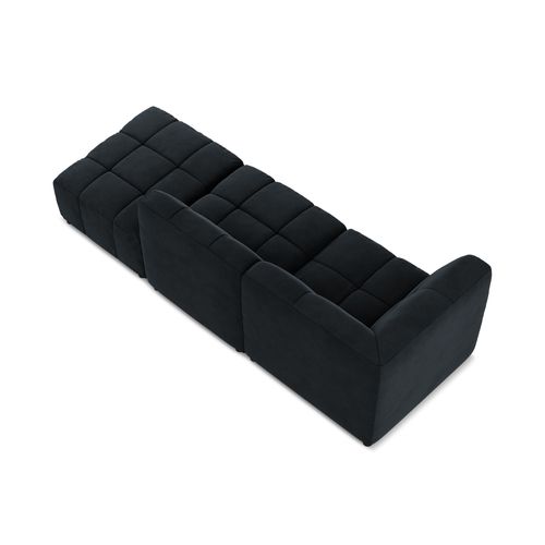 Canapé D'angle 3 Places Modulaire Droit Aloha En Velours Bleu Royal