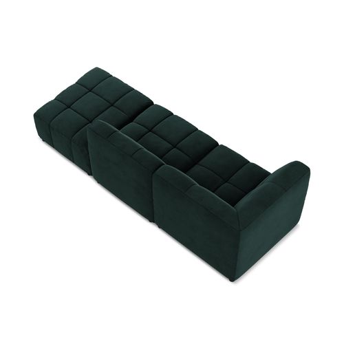 Canapé D'angle 3 Places Modulaire Droit Aloha En Velours Gris Vert