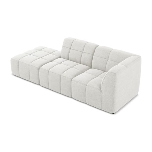 Canapé D'angle 3 Places Modulaire Gauche Aloha En Tissu Bouclette Blanc