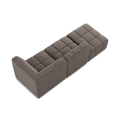 Canapé D'angle 3 Places Modulaire Gauche Aloha En Tissu Bouclette Choolat