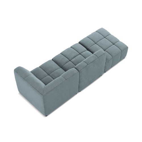 Canapé D'angle 3 Places Modulaire Gauche Aloha En Tissu Bouclette Jeans