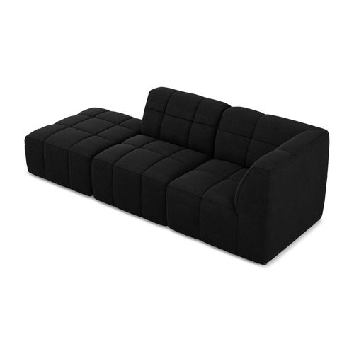 Canapé D'angle 3 Places Modulaire Gauche Aloha En Tissu Bouclette Noir