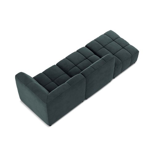 Canapé D'angle 3 Places Modulaire Gauche Aloha En Velours Marin