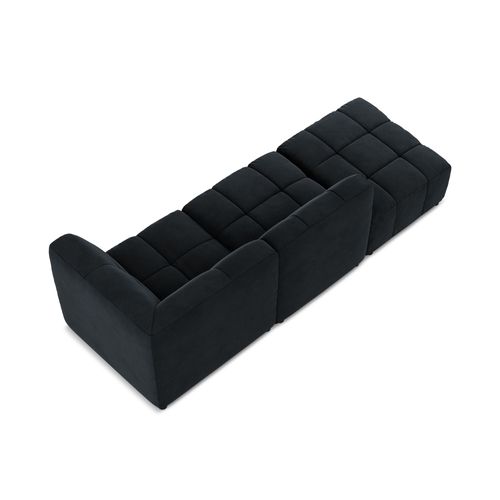 Canapé D'angle 3 Places Modulaire Gauche Aloha En Velours Bleu Royal