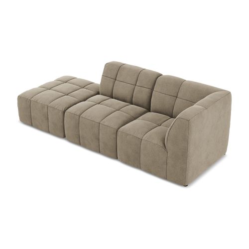 Canapé D'angle 3 Places Modulaire Gauche Aloha En Velours Beige