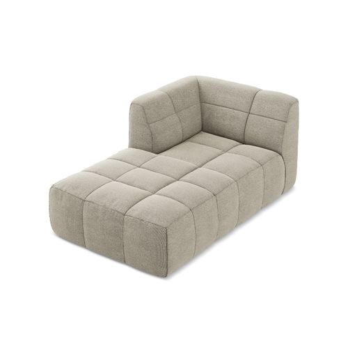 Méridienne Gauche Aloha En Tissu Bouclette Taupe