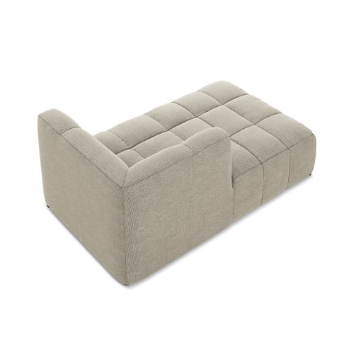 Méridienne Gauche Aloha En Tissu Bouclette Taupe