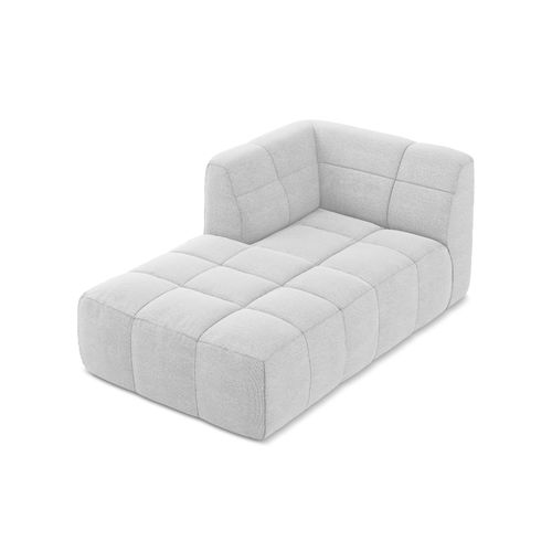 Méridienne Gauche Aloha En Tissu Bouclette Argent