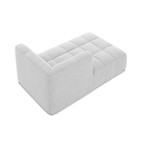 Méridienne Gauche Aloha En Tissu Bouclette Argent