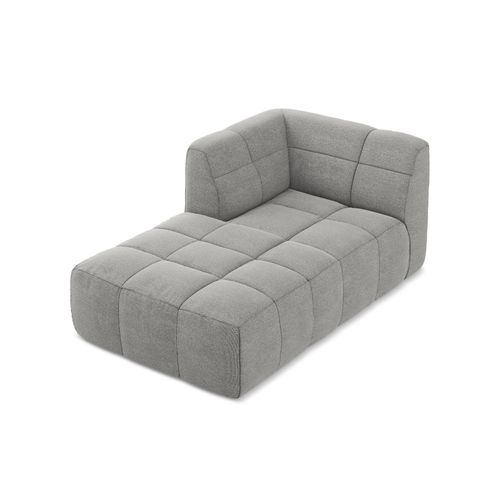 Méridienne Gauche Aloha En Tissu Bouclette Gris Clair