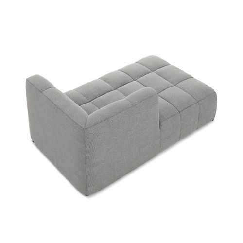 Méridienne Gauche Aloha En Tissu Bouclette Gris Clair