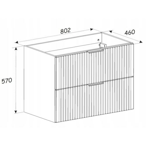 Meuble De Salle De Bain Suspendu Sous Lavabo Adel Cachemire 80 Cm