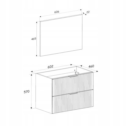 Ensemble Adel Cachemire Meuble Suspendu Sous Vasque Avec Plan Chêne 60 Cm Et Colonne 35 X 140 Cm