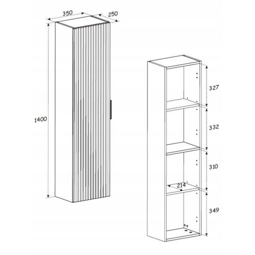 Ensemble Adel Cachemire Meuble Suspendu Sous Vasque Avec Plan Chêne 120 Cm Et Colonne 35 X 140 Cm