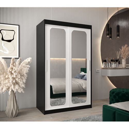Armoire Promo T3 à Portes Coulissantes 200/120/62 2 Portes (noir/blanc)