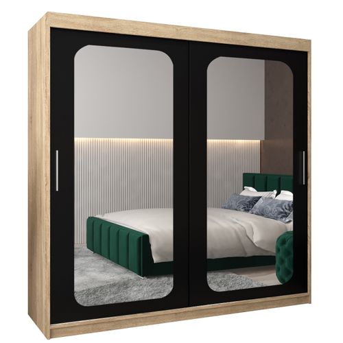 Armoire Promo T3 à Portes Coulissantes 200/200/62 2 Portes (sonoma/noir)