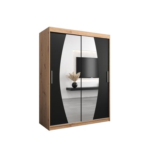 Armoire Elypse à Portes Coulissantes 200/150/62 2 Portes (artisan/noir)
