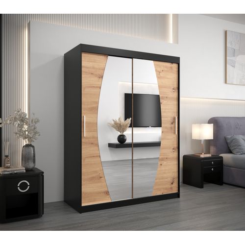 Armoire Elypse à Portes Coulissantes 200/150/62 2 Portes (noir/artisan)