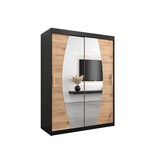 Armoire Elypse à Portes Coulissantes 200/150/62 2 Portes (noir/artisan)