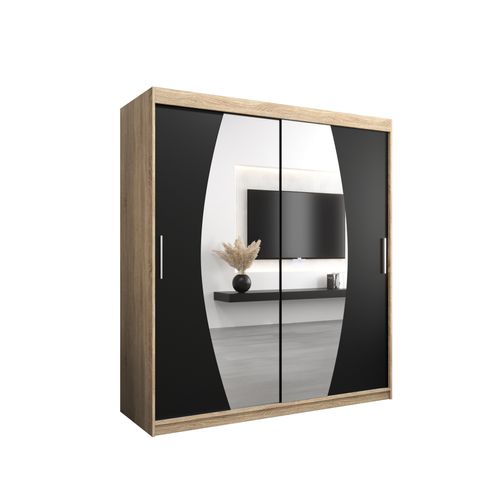 Armoire Elypse à Portes Coulissantes 200/180/62 2 Portes (sonoma/noir)